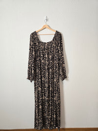 Black Floral Maxi Dress (XL)