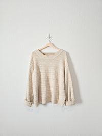 Neutral Textured Knit Sweater (XXL)