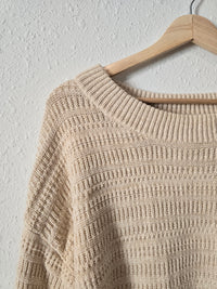 Neutral Textured Knit Sweater (XXL)