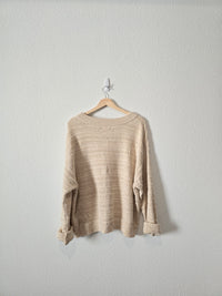 Neutral Textured Knit Sweater (XXL)