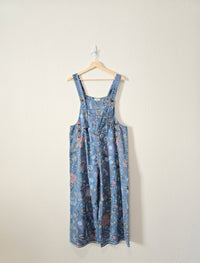 Easel Floral Wide Leg Overalls (S)