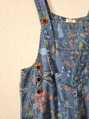 Easel Floral Wide Leg Overalls (S)