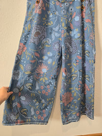 Easel Floral Wide Leg Overalls (S)