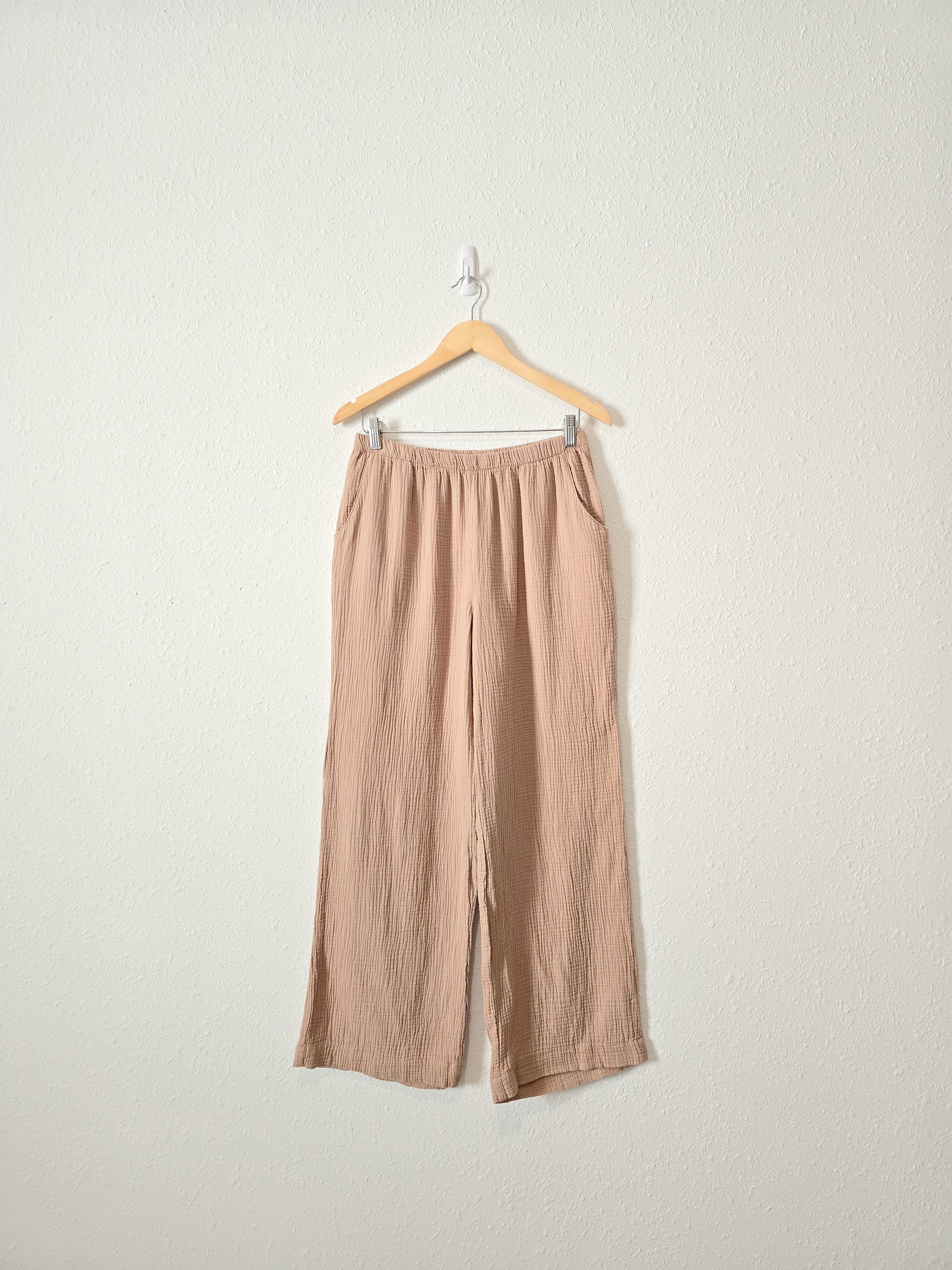 Cotton Gauze Straight Pants (L)