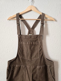 Aerie Olive Cord Overalls (XS)