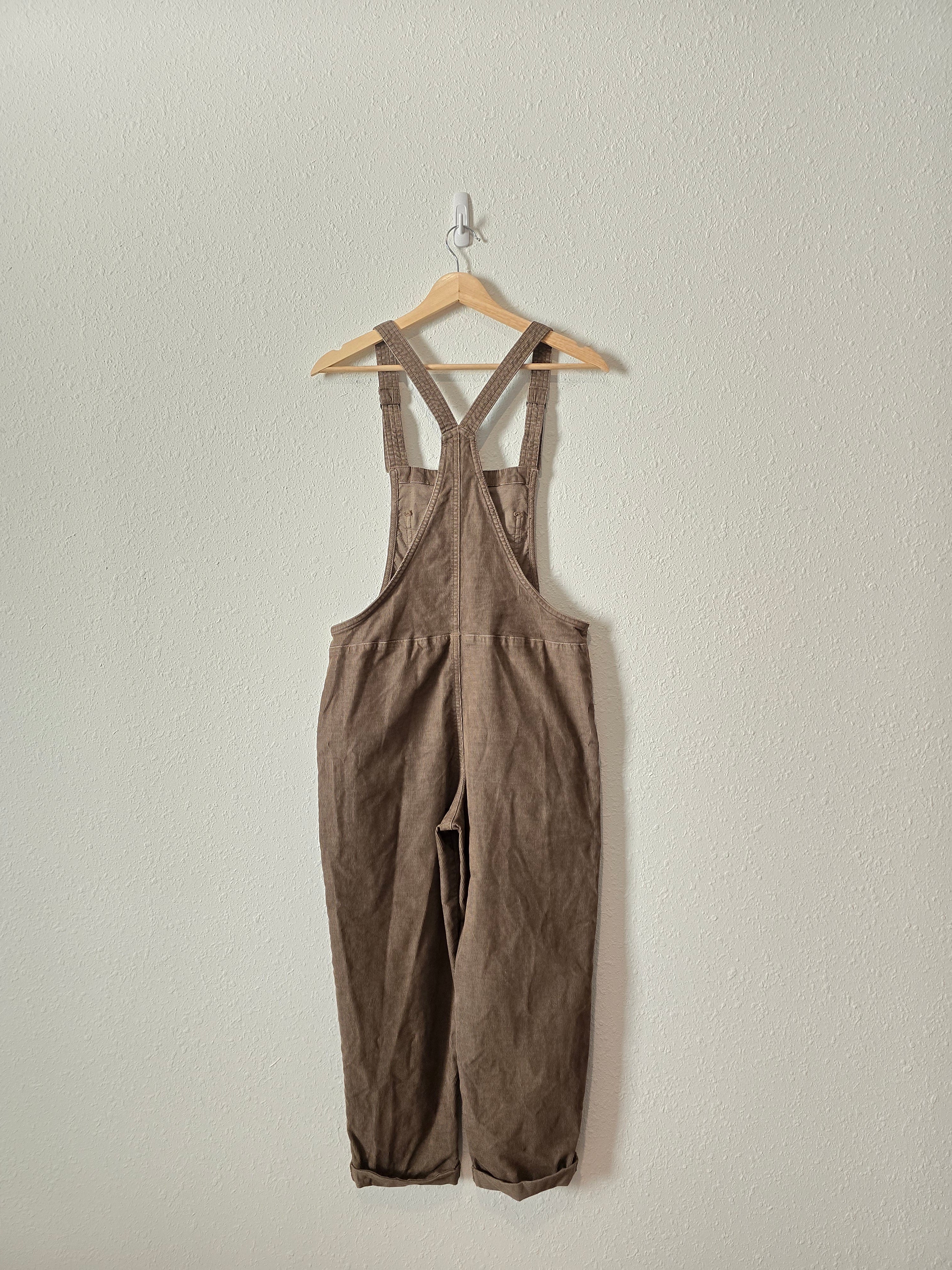 Aerie Olive Cord Overalls (XS)