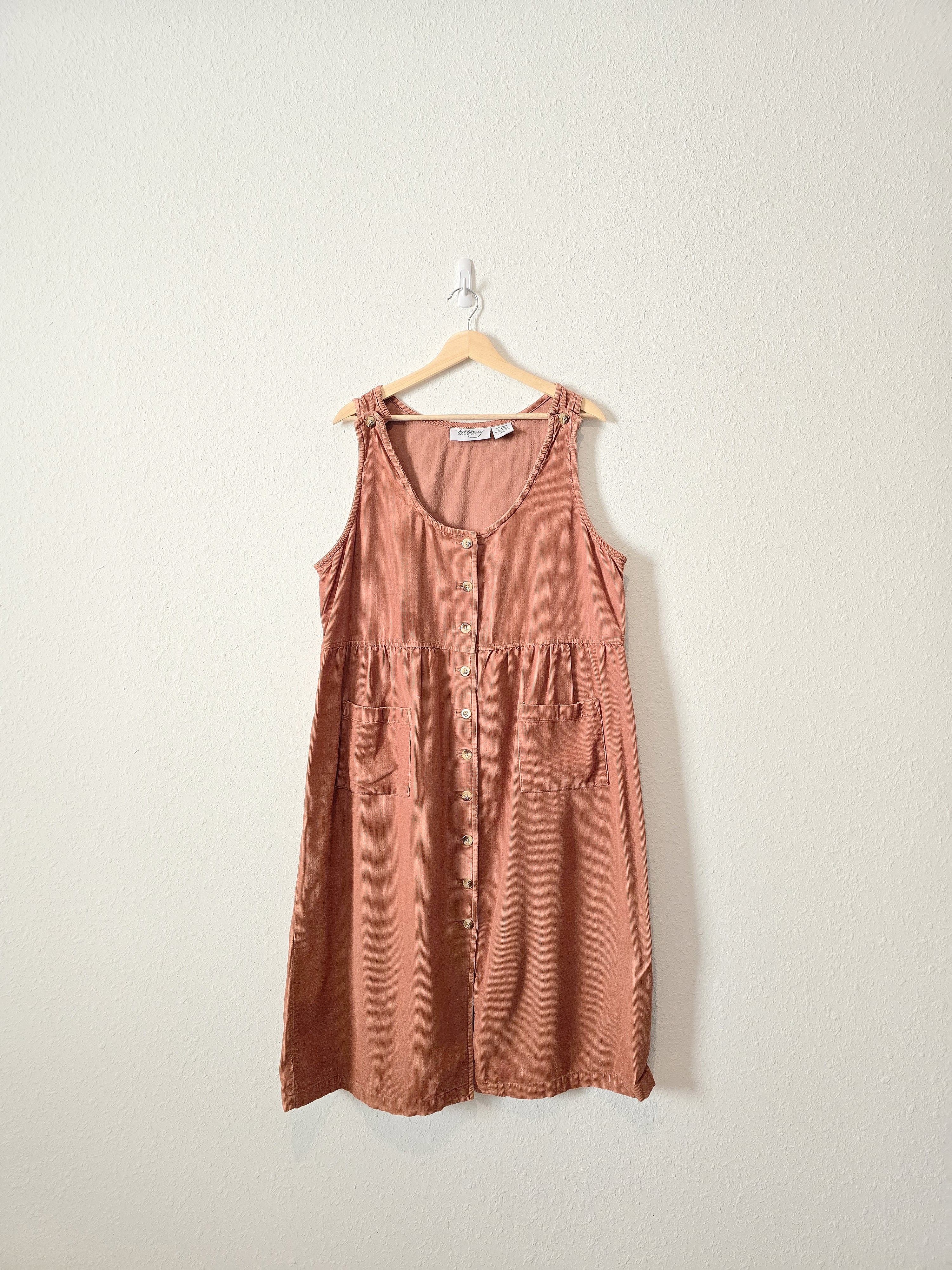 Vintage Terracotta Cord Dress (L)