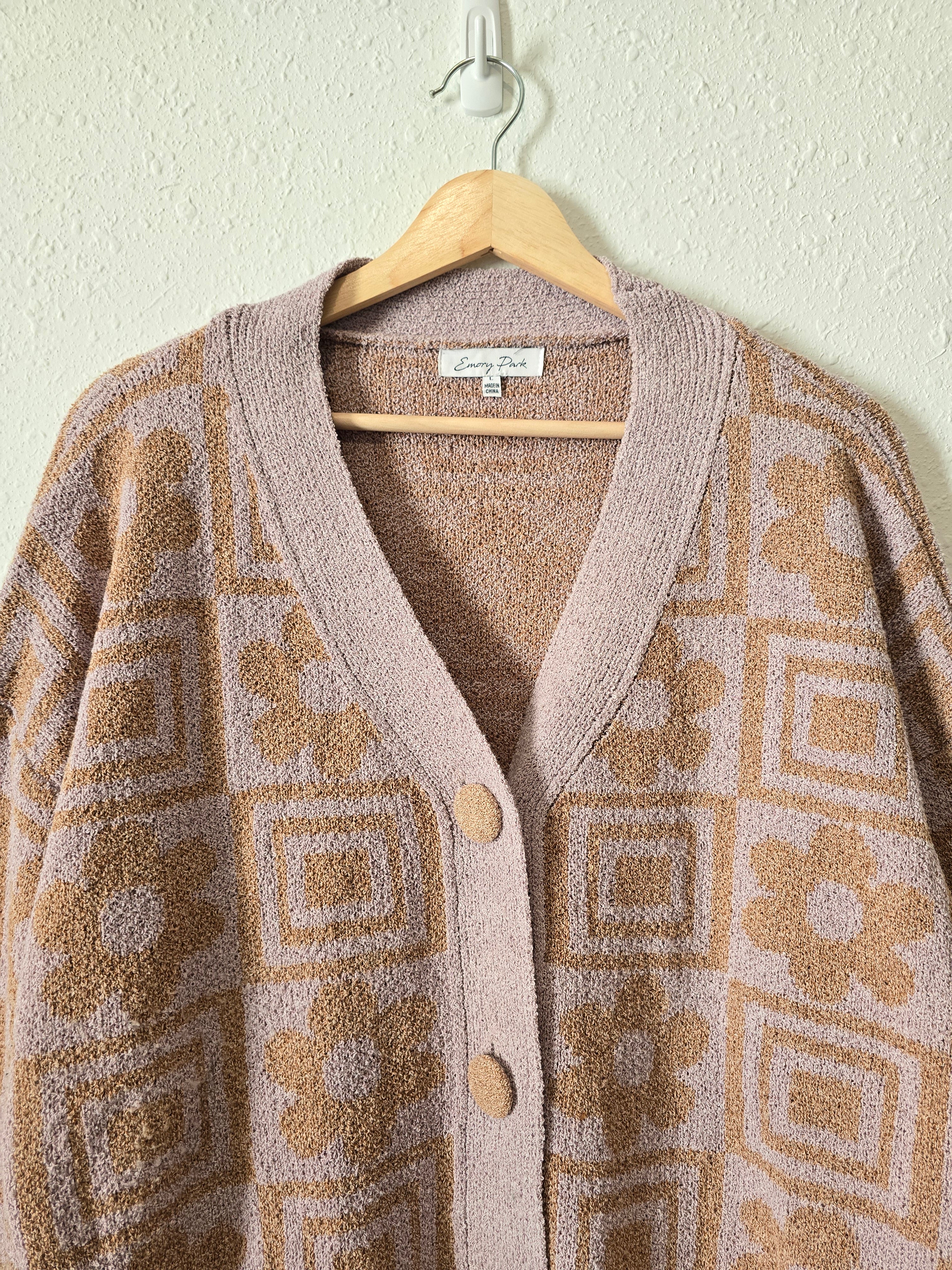 Emory Park Floral Textured Cardigan (L)