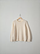 LL Bean Cream Ribbed Sweater (M)