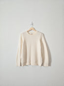 LL Bean Cream Ribbed Sweater (M)