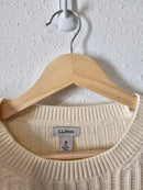 LL Bean Cream Ribbed Sweater (M)