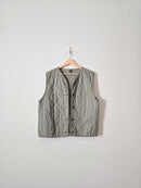 Button Up Cotton Quilted Vest (M)