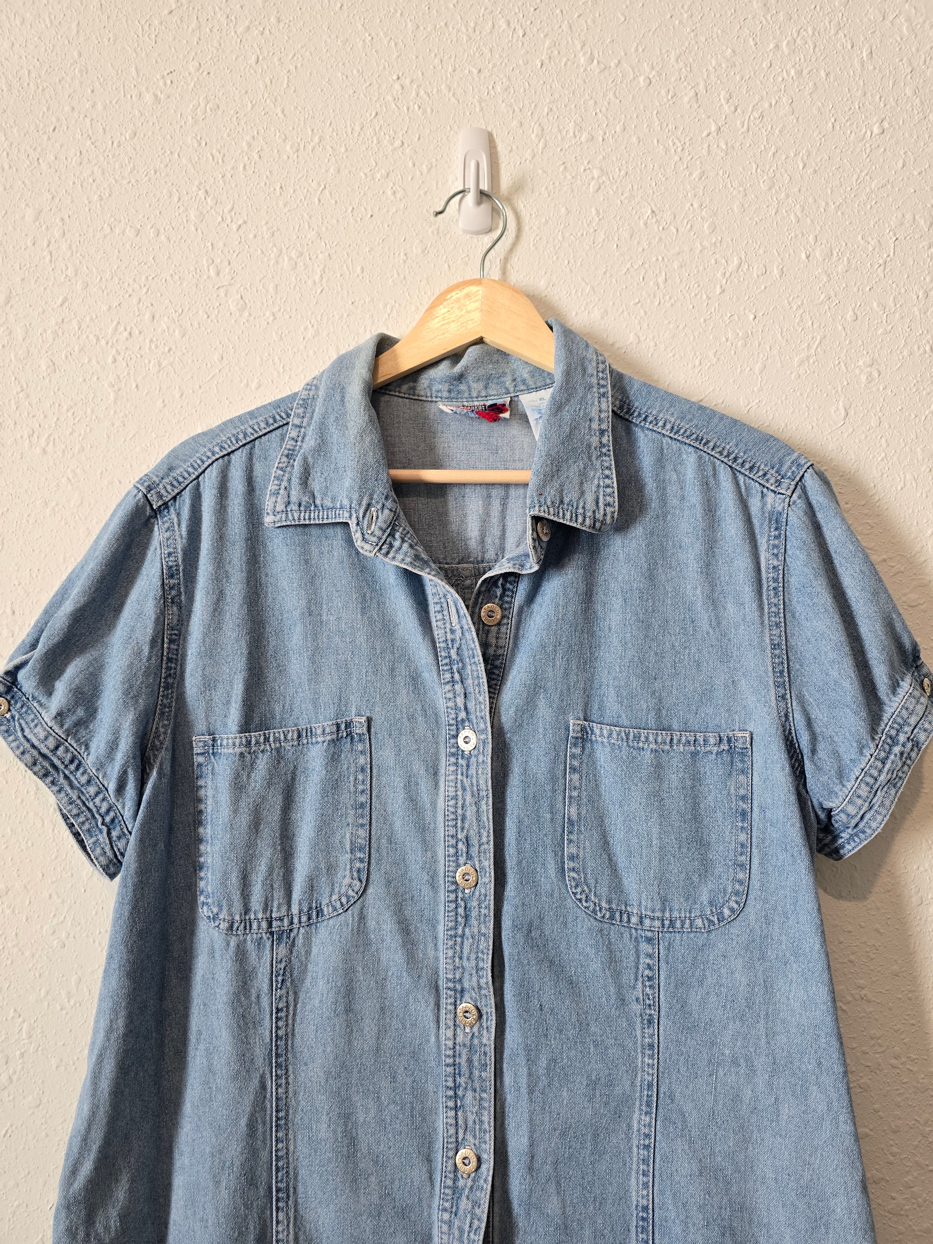 Vintage Denim Mini Dress (XL)