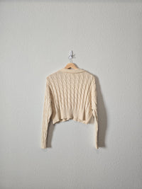 Cable Knit Cropped Sweater (S)