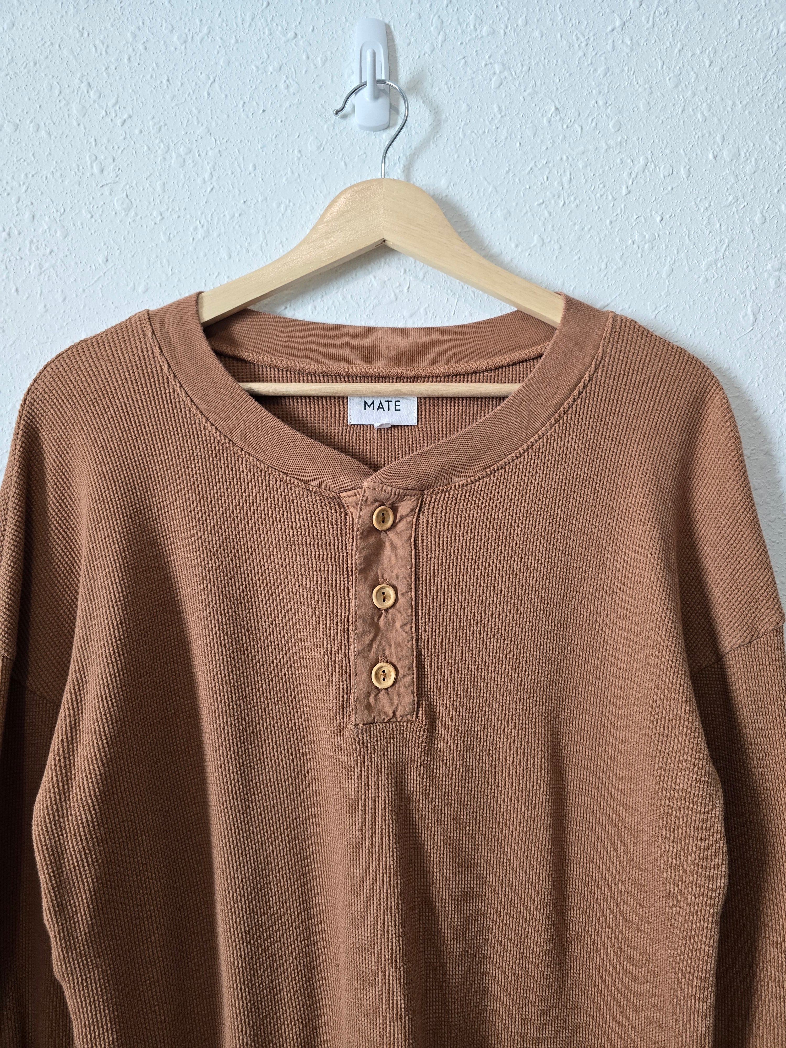 Mate Burnt Orange Henley Tee (XS)