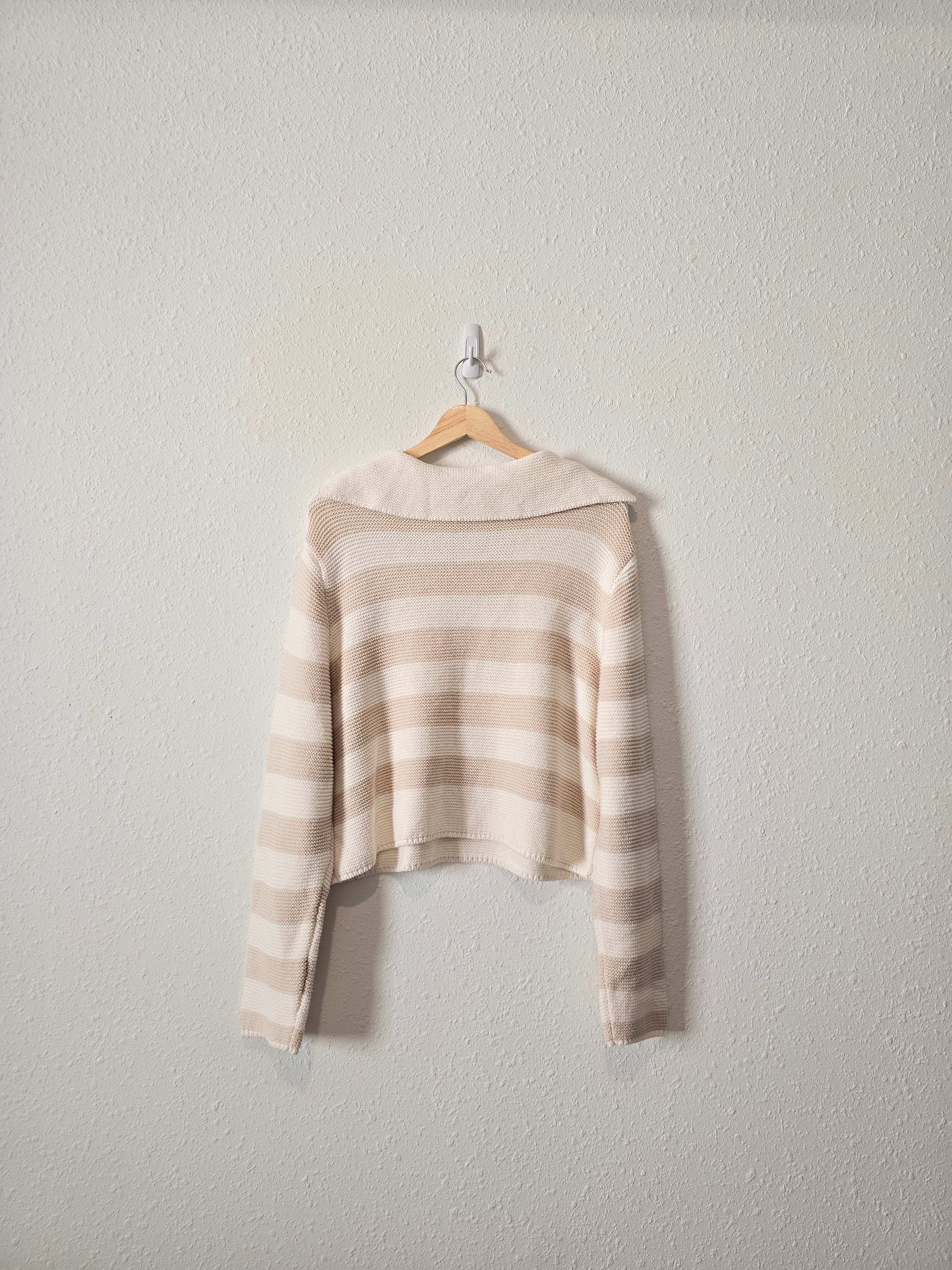 Striped Collared Sweater (L)