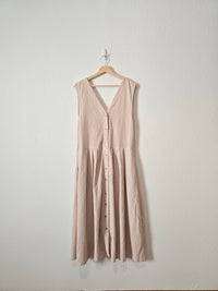 Neutral Gingham Maxi Dress (M/L)