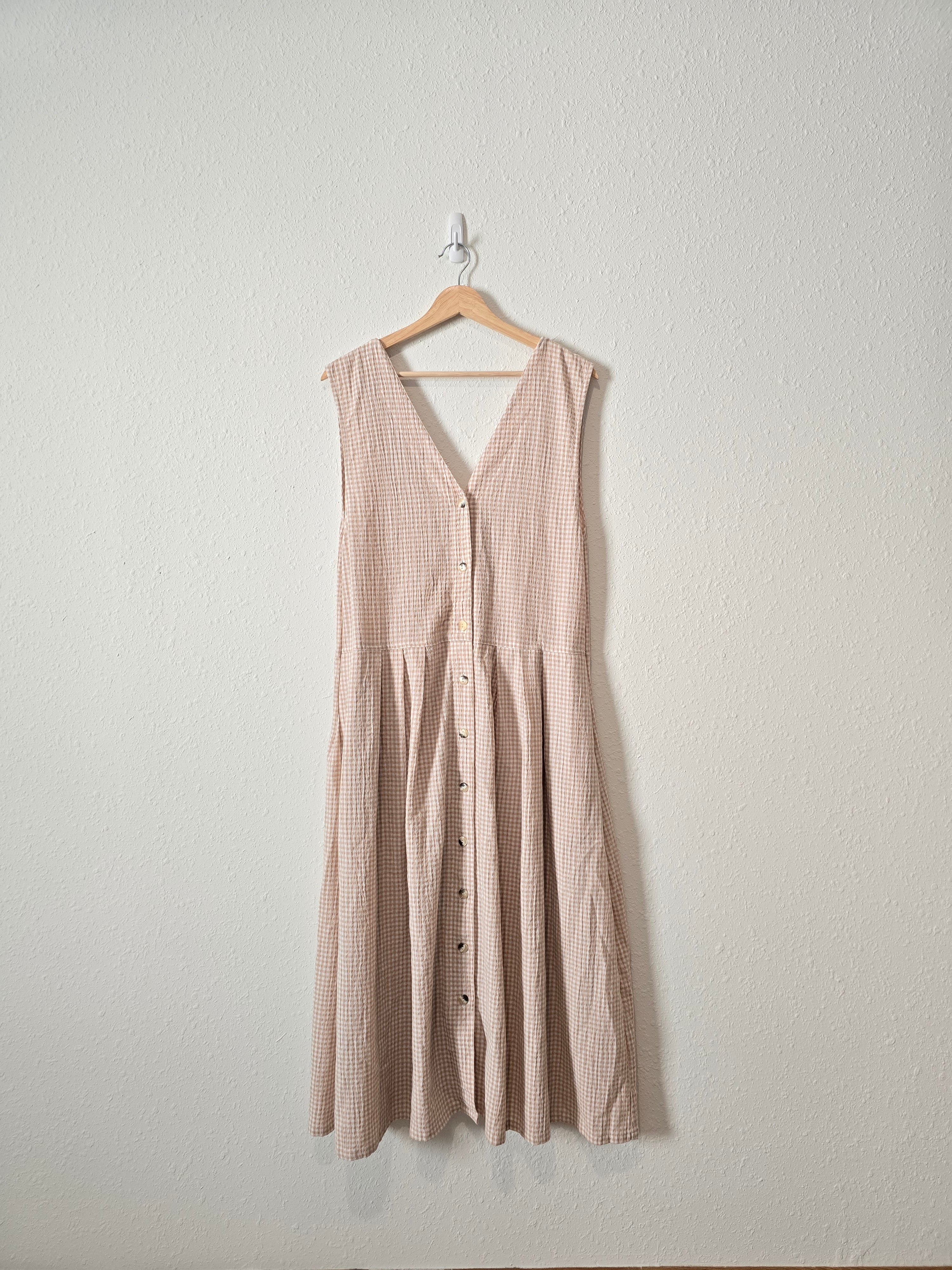 Neutral Gingham Maxi Dress (M/L)