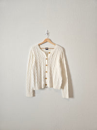 Cable Knit Cotton Sweater (L)