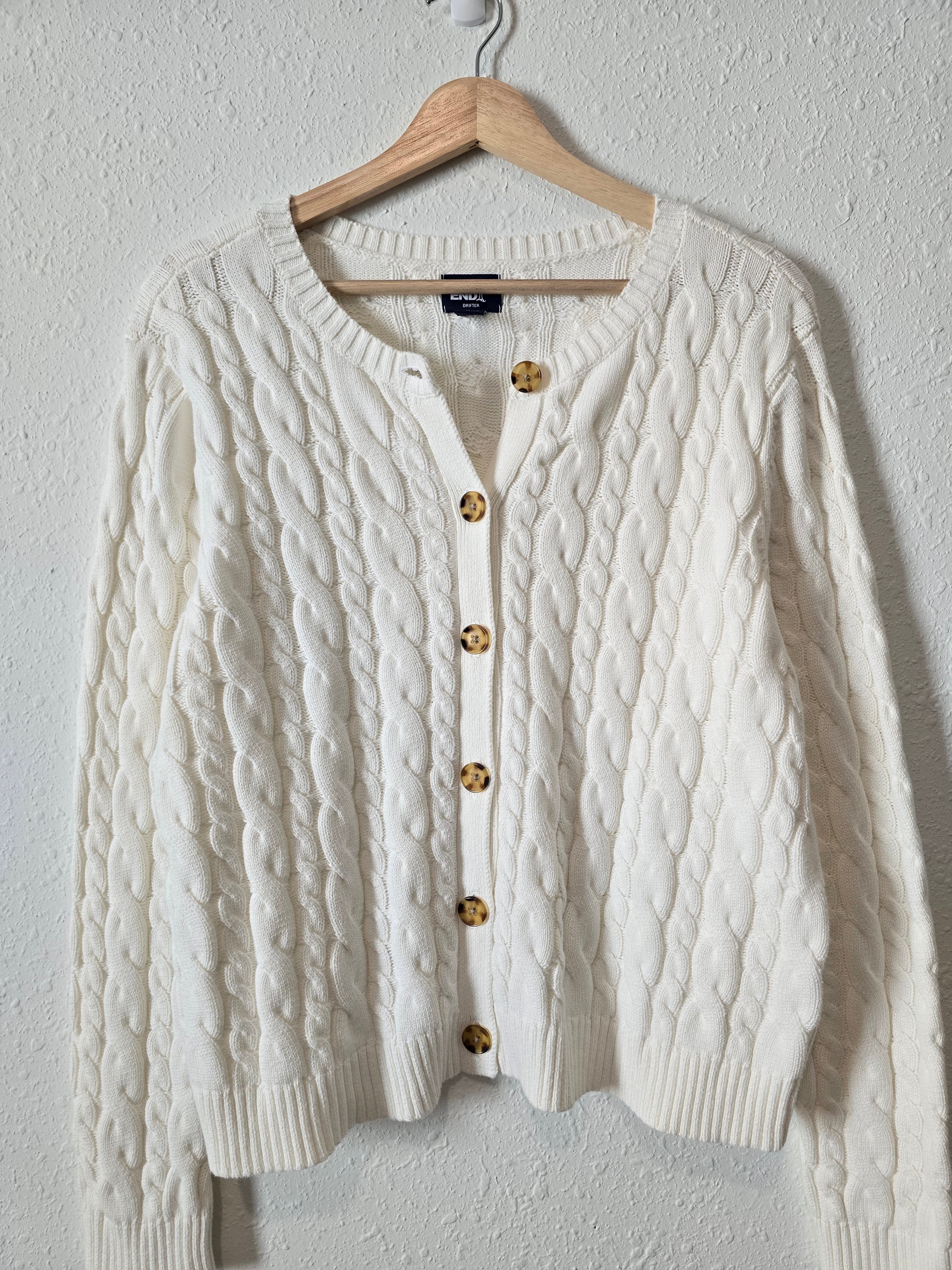 Cable Knit Cotton Sweater (L)