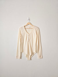 Bohme Cream Henley Bodysuit (L)