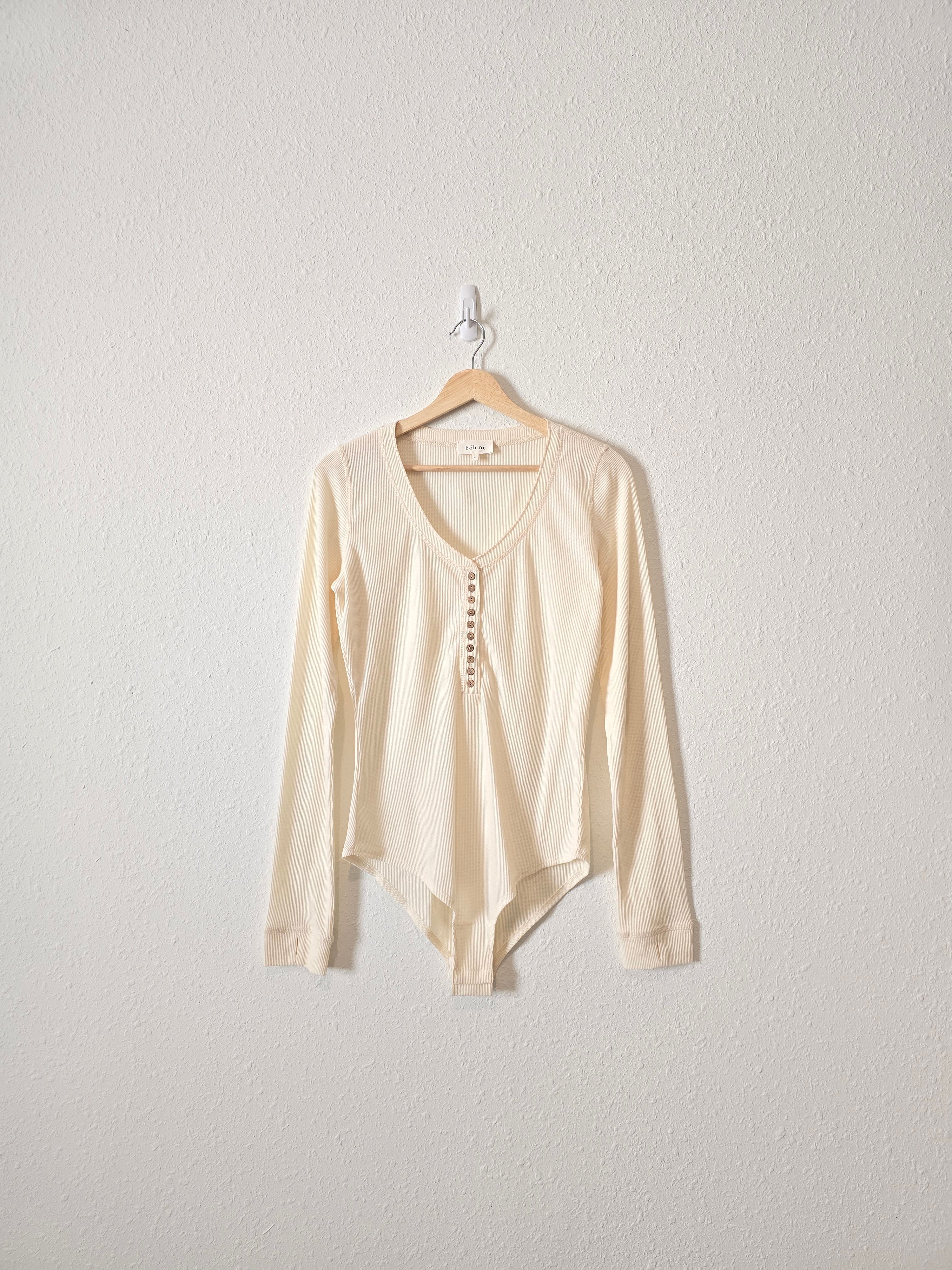 Bohme Cream Henley Bodysuit (L)