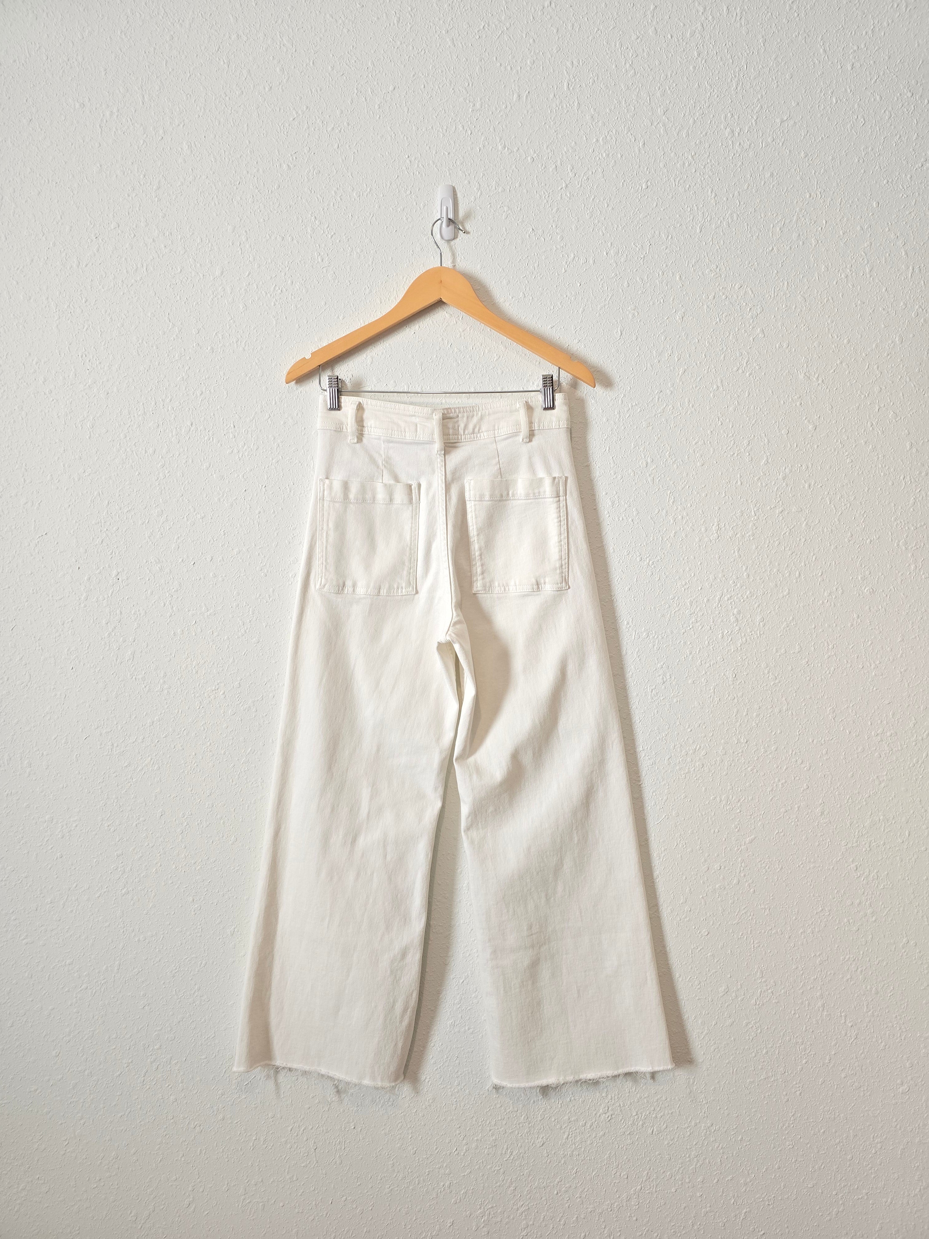 Zara White Wide Leg Jeans (6)