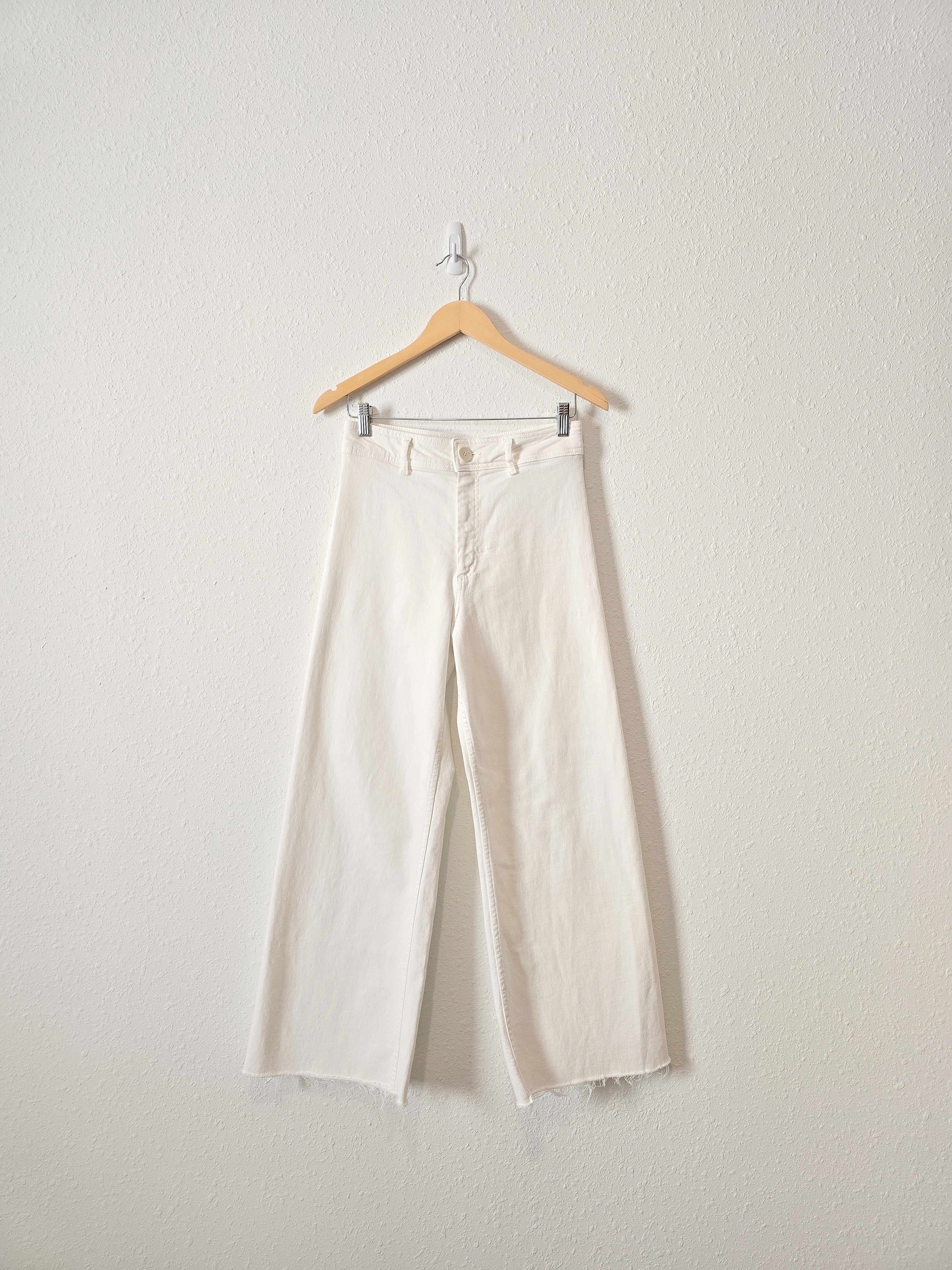 Zara White Wide Leg Jeans (6)