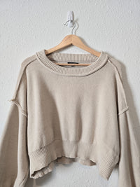 Puff Sleeve Crop Sweater (S)