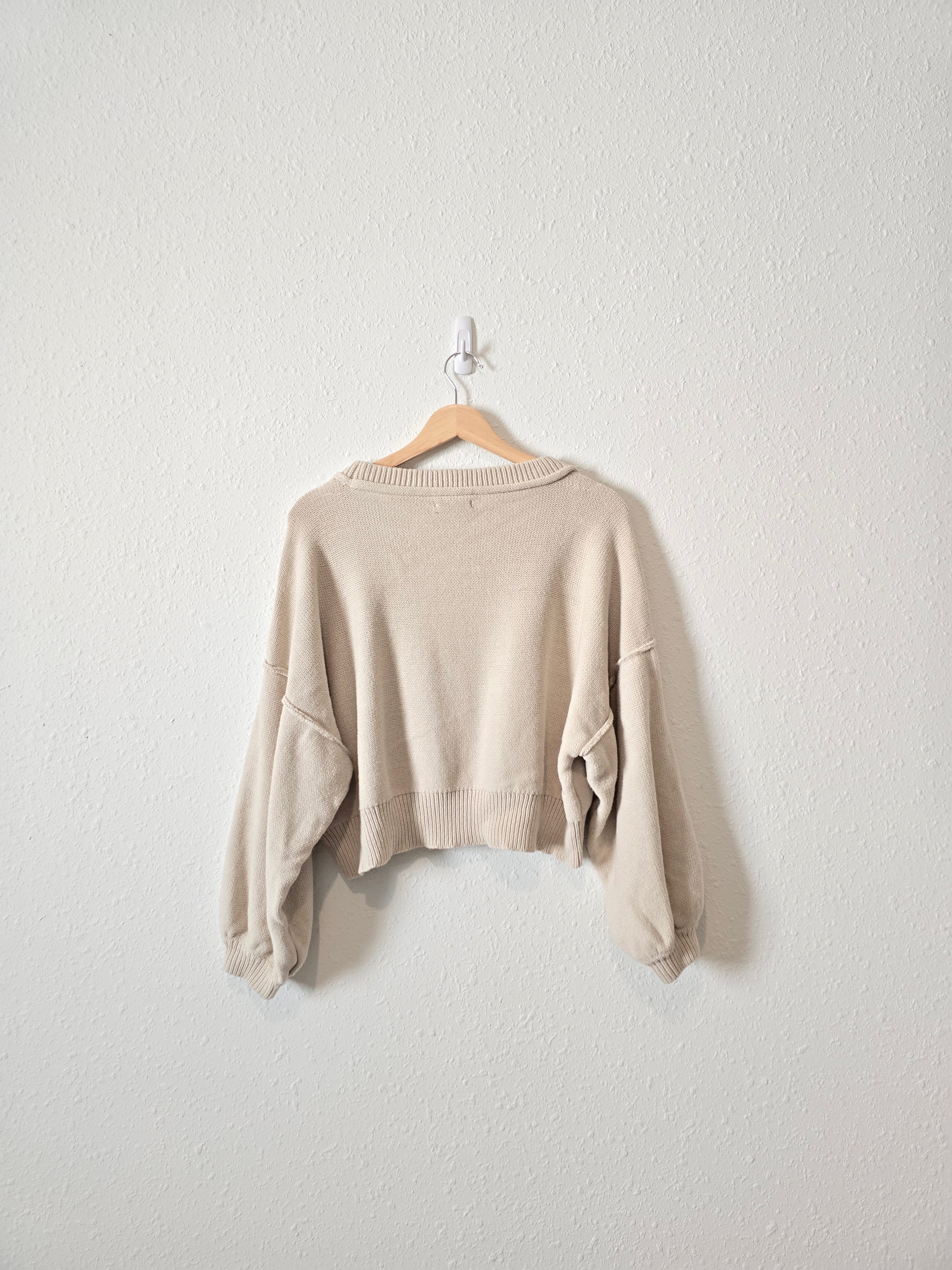 Puff Sleeve Crop Sweater (S)