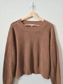 Brown Ribbed Cotton Sweater (M)