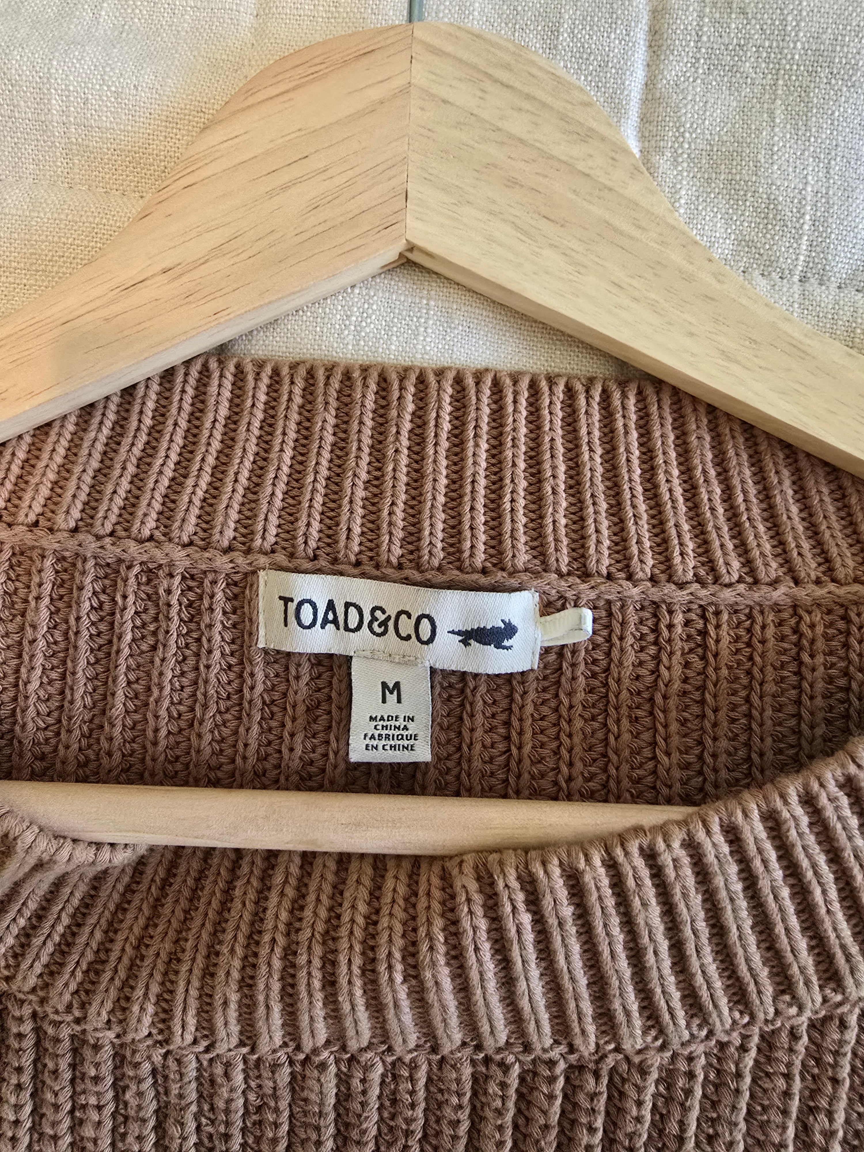 Brown Ribbed Cotton Sweater (M)