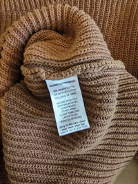 Brown Ribbed Cotton Sweater (M)