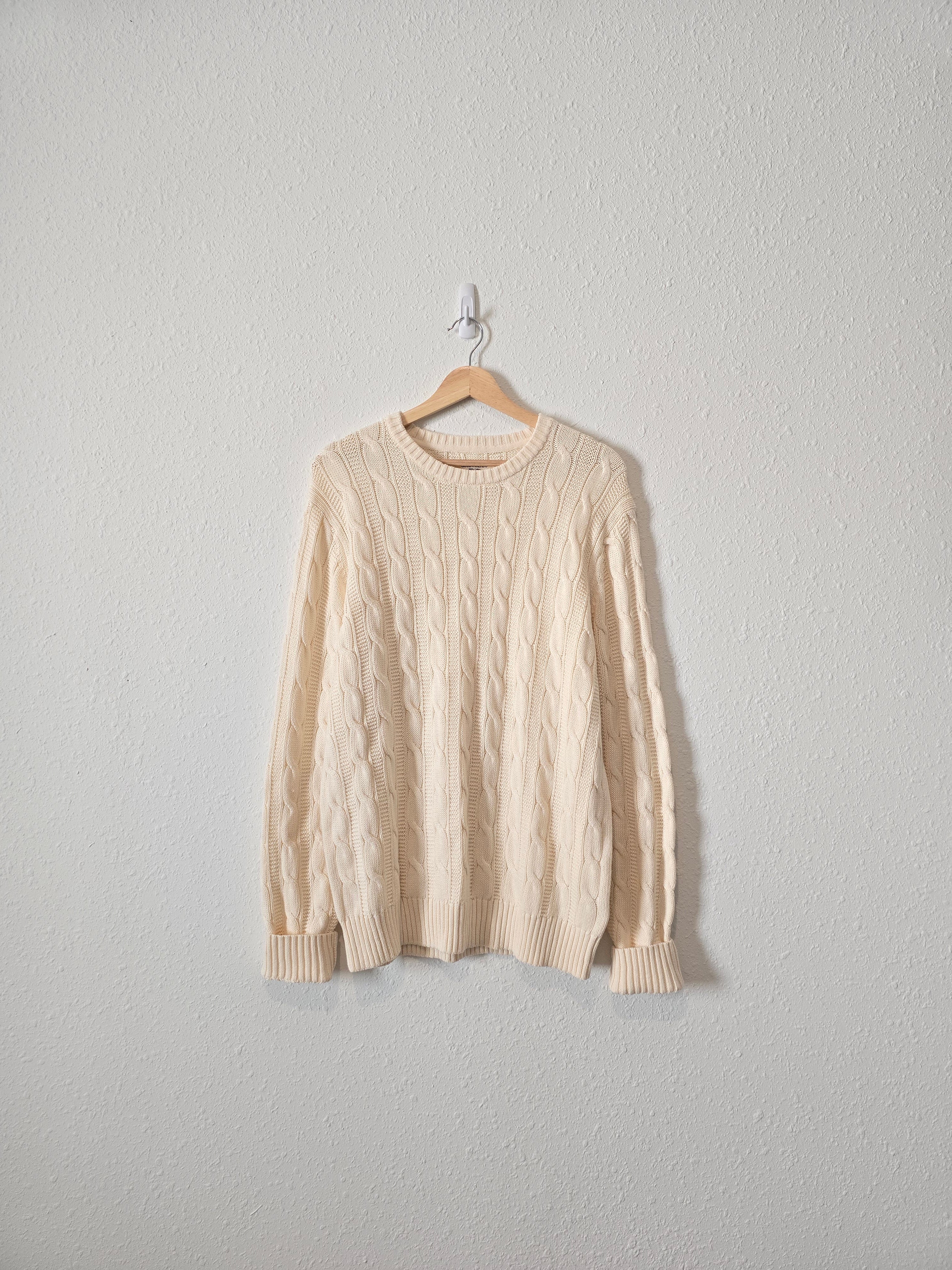 Cable Knit Cotton Sweater (L)