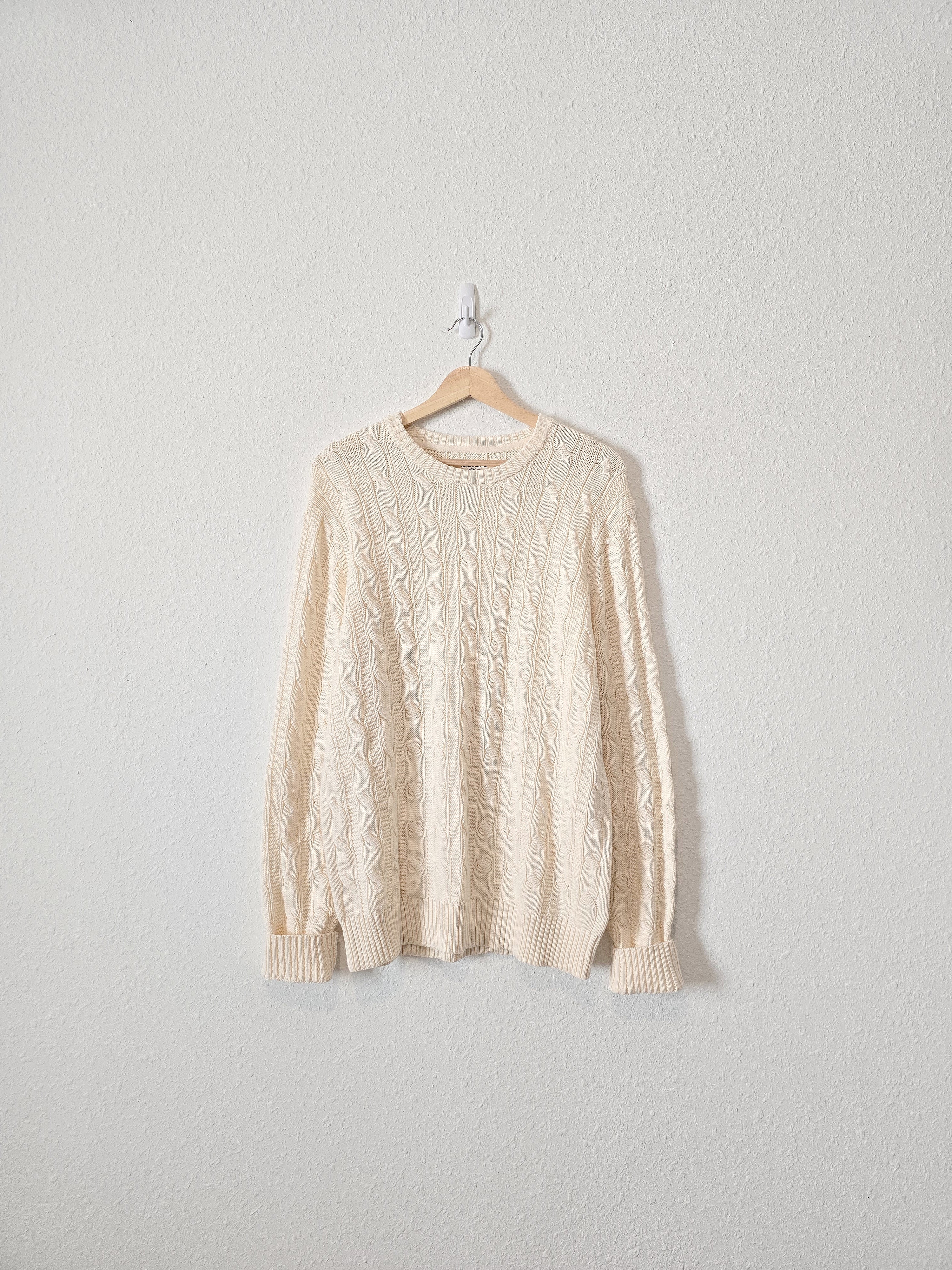 Cable Knit Cotton Sweater (L)