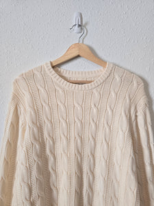 Cable Knit Cotton Sweater (L)