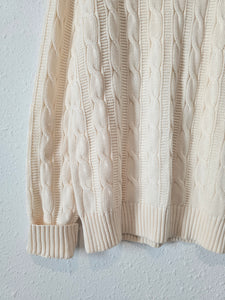 Cable Knit Cotton Sweater (L)