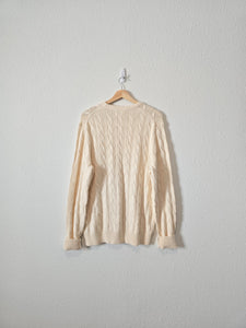 Cable Knit Cotton Sweater (L)