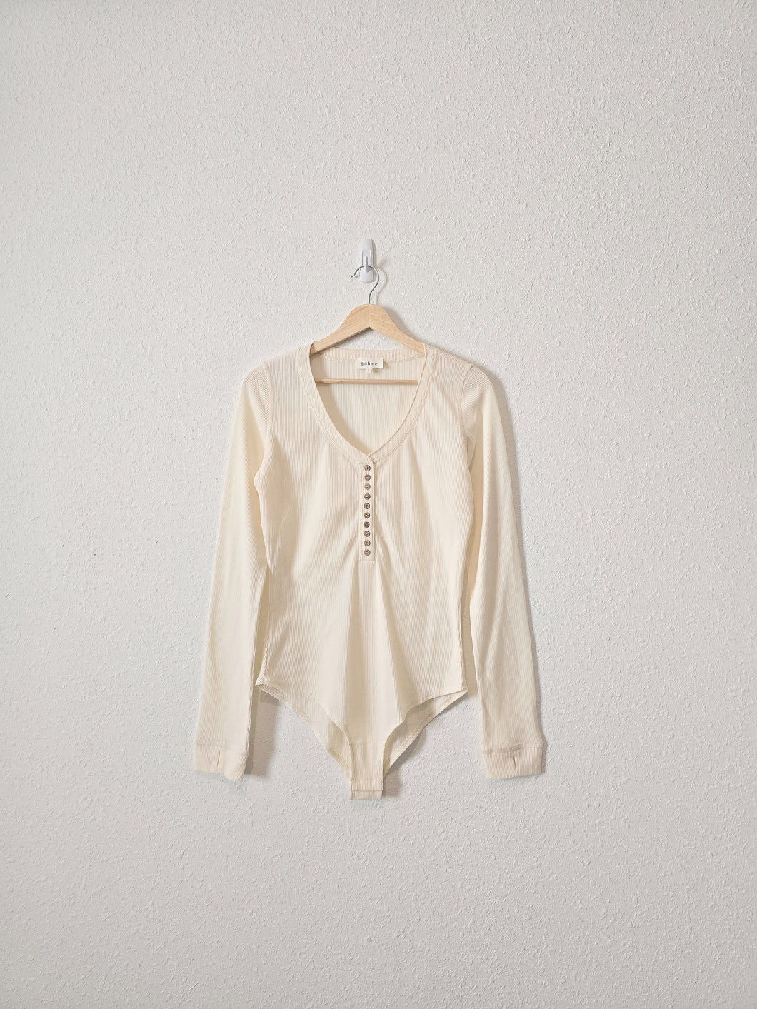 Bohme Cream Henley Bodysuit (L)