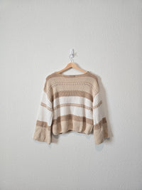 Neutral Striped Knit Sweater (XS)