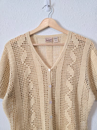 Vintage Crochet Button Up (M)