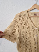 Vintage Crochet Button Up (M)