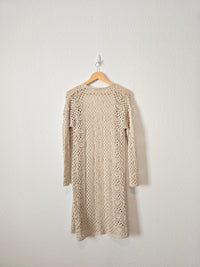 Crochet Knit Duster Cardigan (S)