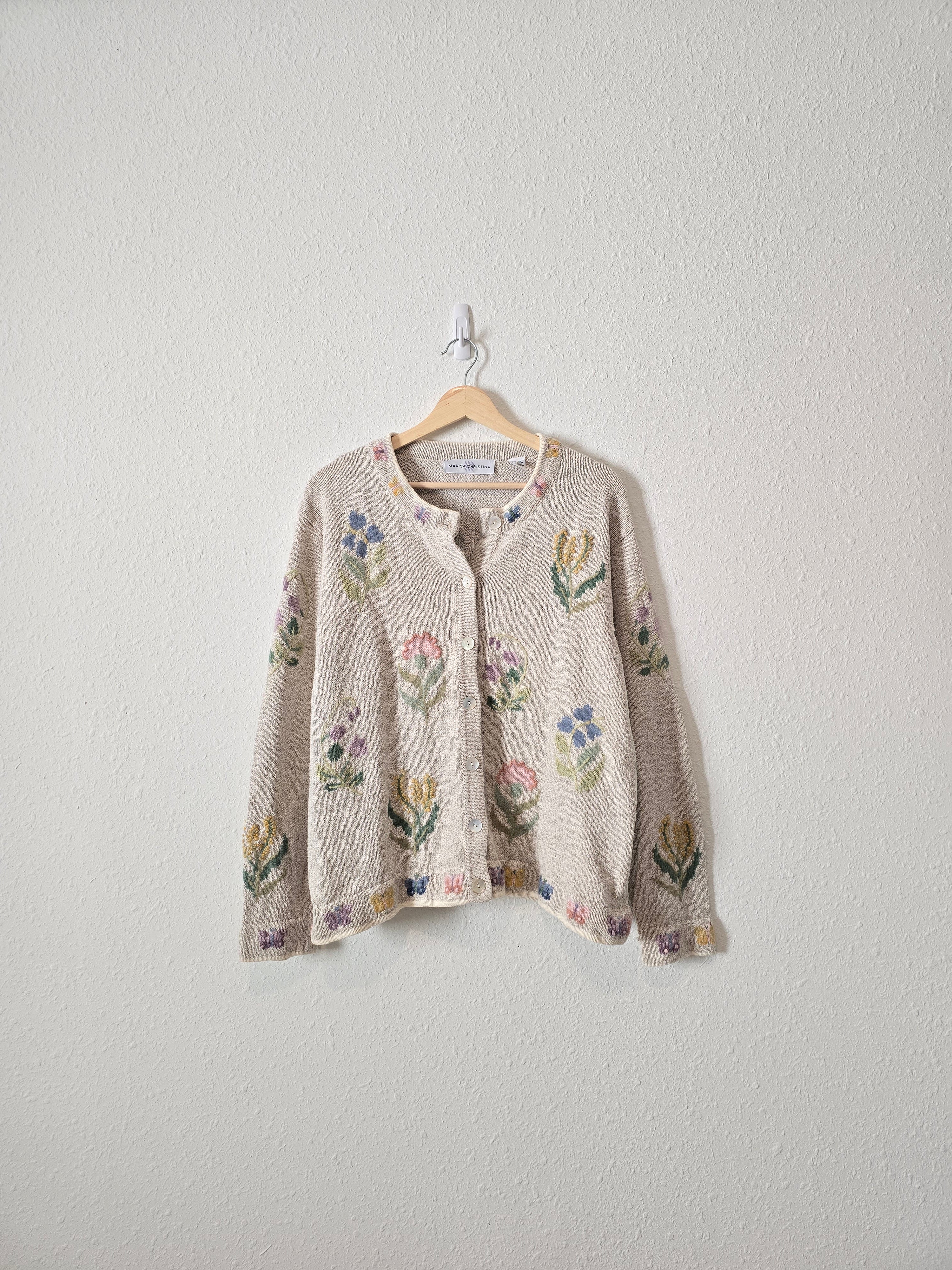 Vintage Floral Button Up Sweater (XL)