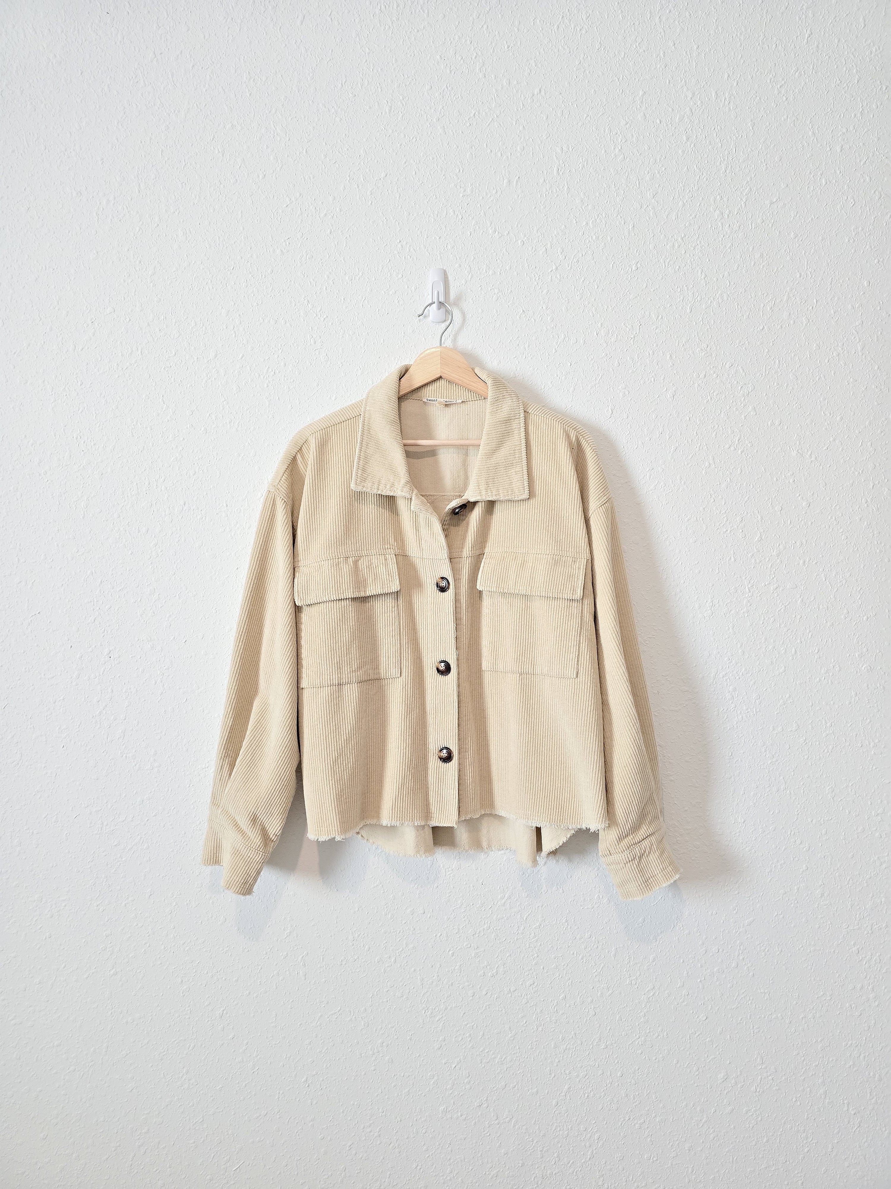 Cream Corduroy Shacket (M)