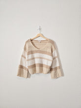 Load image into Gallery viewer, Neutral Striped Knit Sweater (XS)
