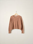 Brown Ribbed Cotton Sweater (M)