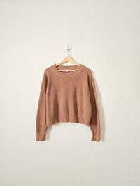 Brown Ribbed Cotton Sweater (M)