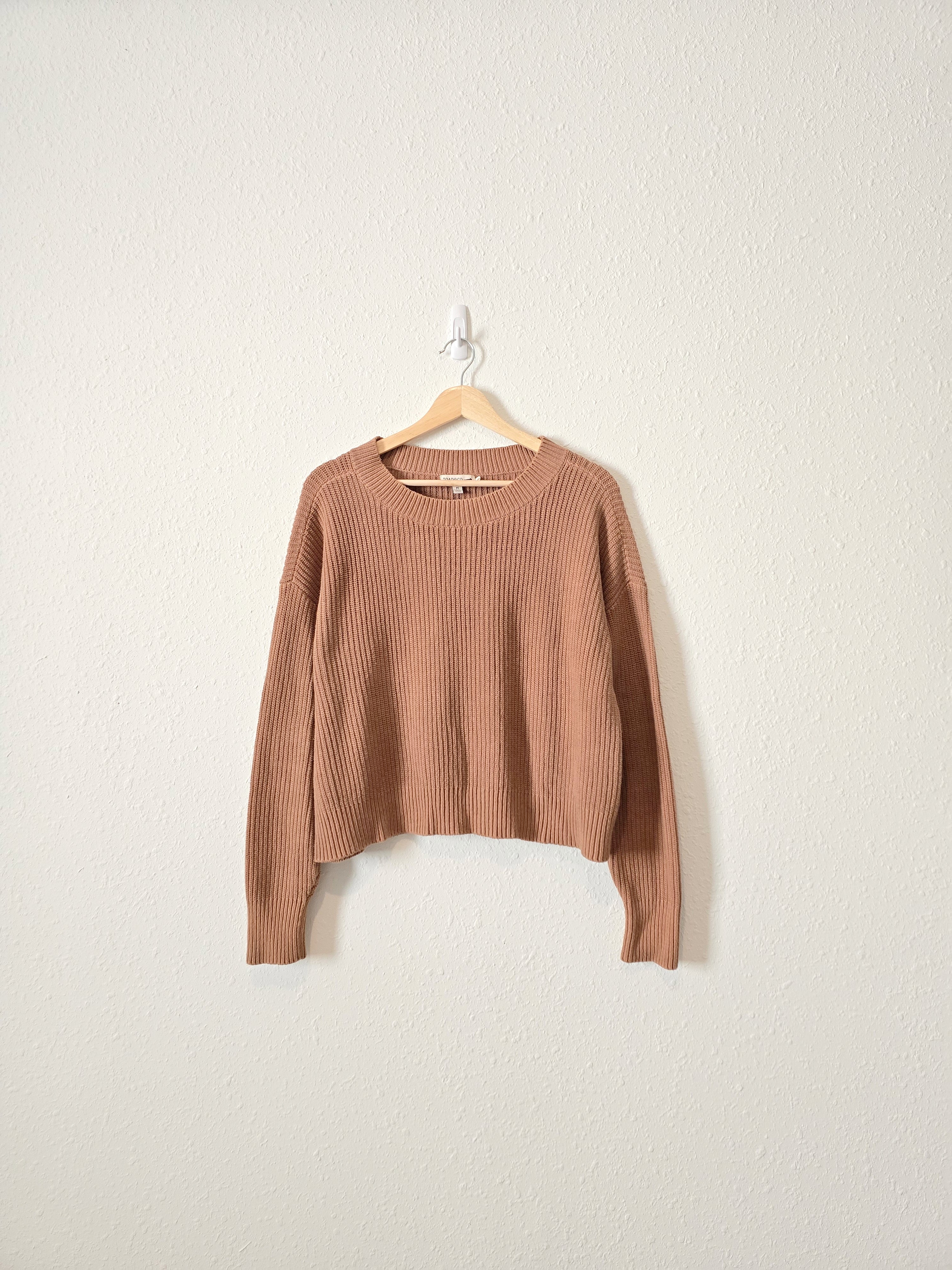 Brown Ribbed Cotton Sweater (M)