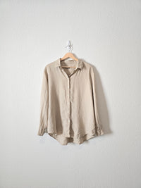 Quince Linen Button Up Shirt (L)
